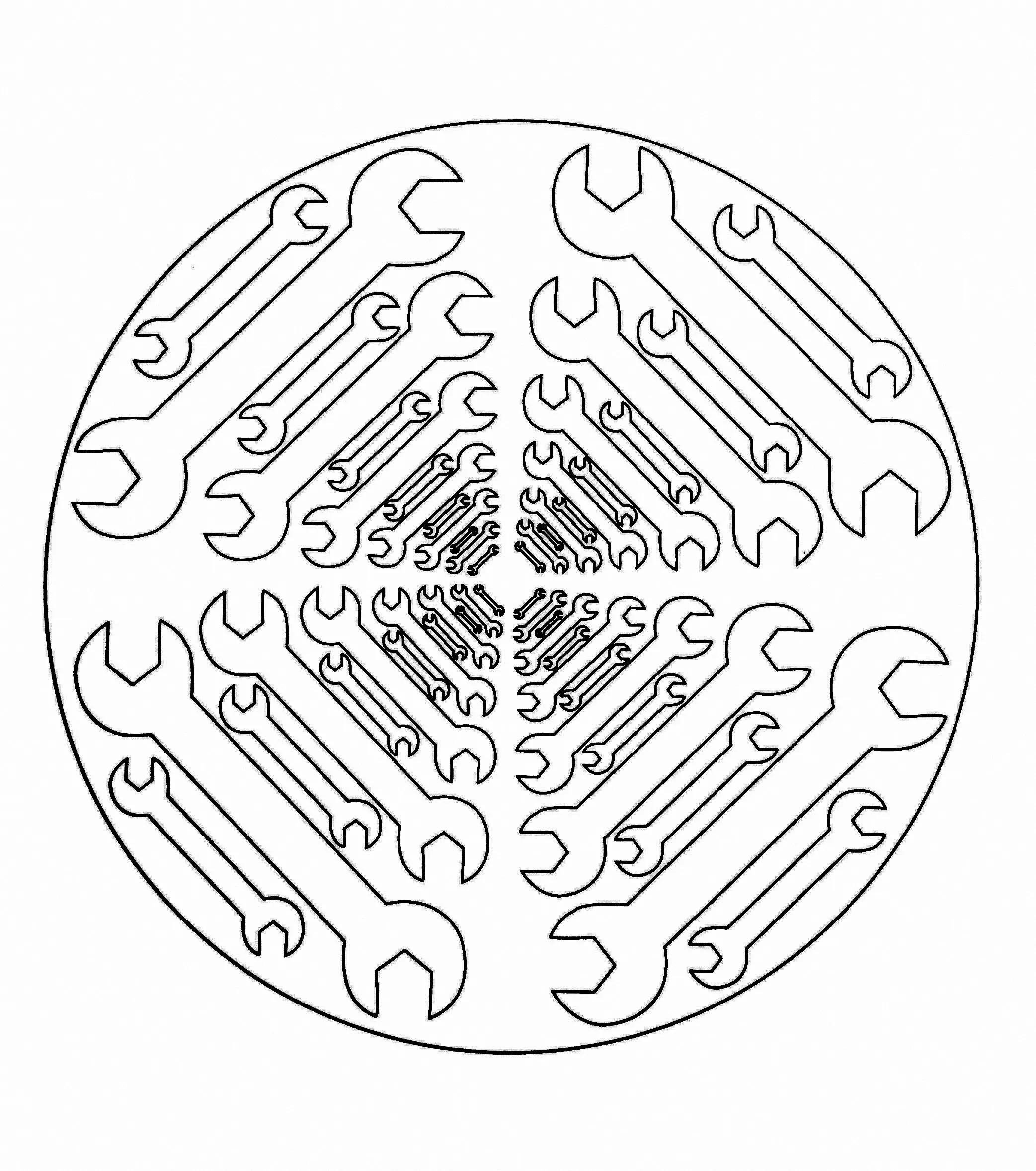 "Tools" Mandala (Easy Mandalas for kids)